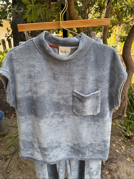 Umgee Tops - Umgee Kids Blue Gray Tie-Dye Short Sleeve Pocket Tee